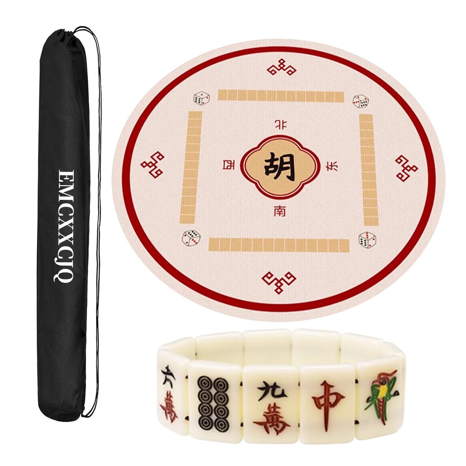 Mahjong Mat Antypoślizgowa Redukcja Hałasu Mahjong Pokrowiec Na Stół Mahjong Mahjong Poker Gry Karciane Gry Planszowe (Czerwony, 140 cm/55 cali)