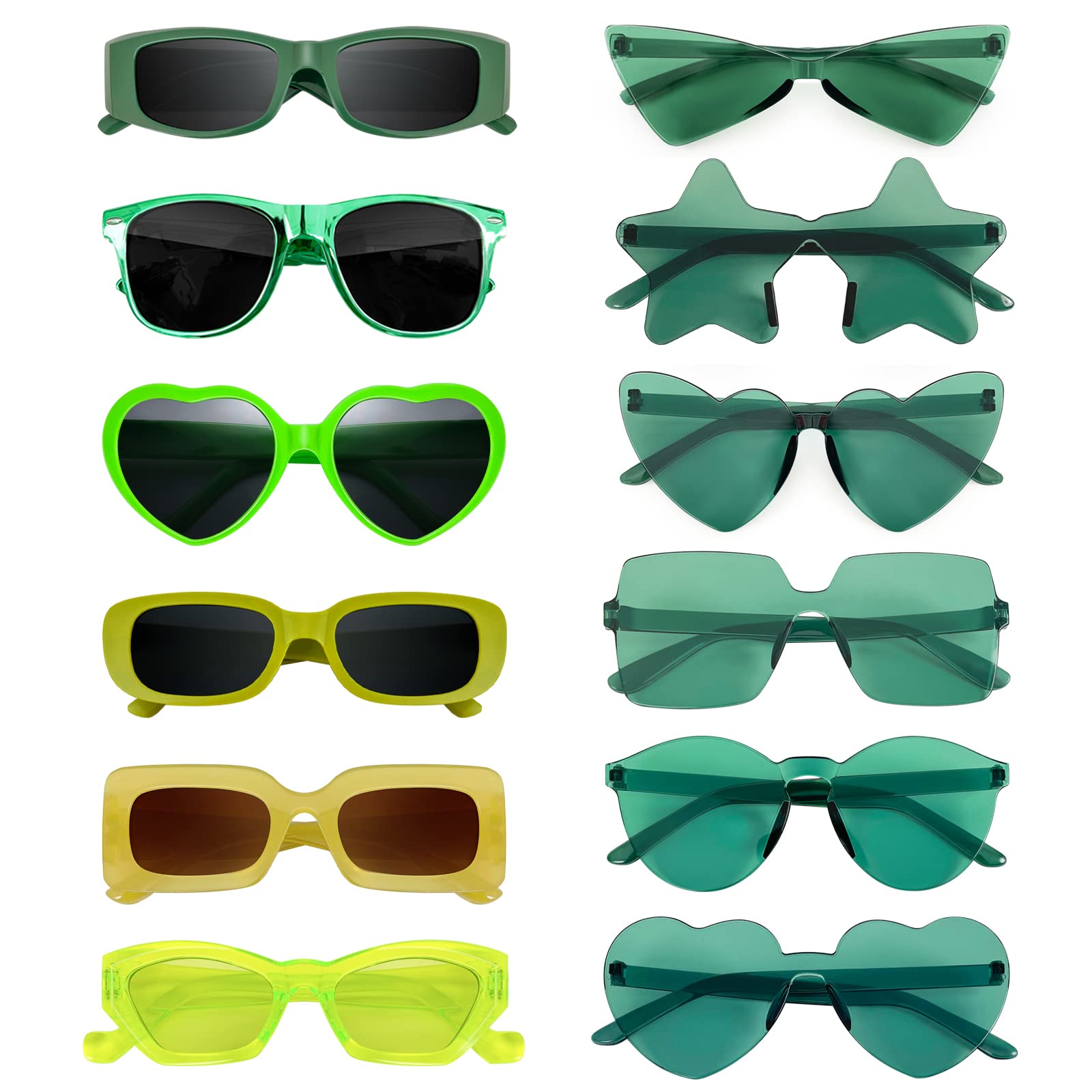 SUNOVELTIES 12 Mixed Style Sunglasses Classic Retro Party Favors Eyewear Costume Accessories Bulk Glasses for Unisex Adult