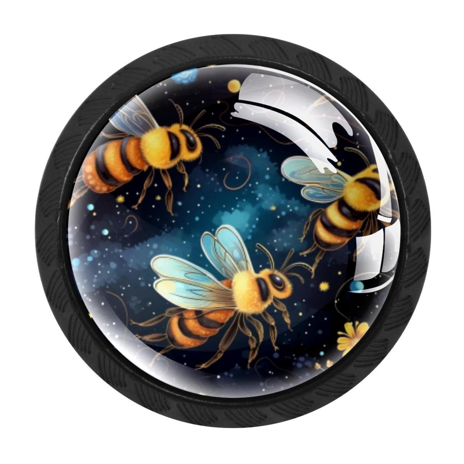Chenzzzz Multicolored 06 4 Pcs Starry Bee Crystal Glass Cabinet Knob Drawer Pull Handle For Kitchen Cupboard Dresser Wardrobe Etc