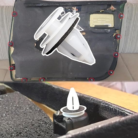50 PCS White Car Trim Clips,Car Body Trim Clips Kit, Auto Panel Fixing Plastic Fastener for Car Interior Doors Bumper,Outer Protection Plate Buckle Parts