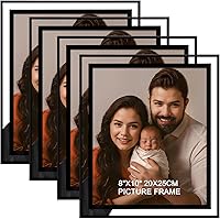 Vista 10 de IZIDDO Juego de 2 Marcos de Fotos de 4 x 6 Pulgadas, Marco de Foto de Vidrio Negro, Solo para Exhibición en Mesa, Marco de Foto para Regalo