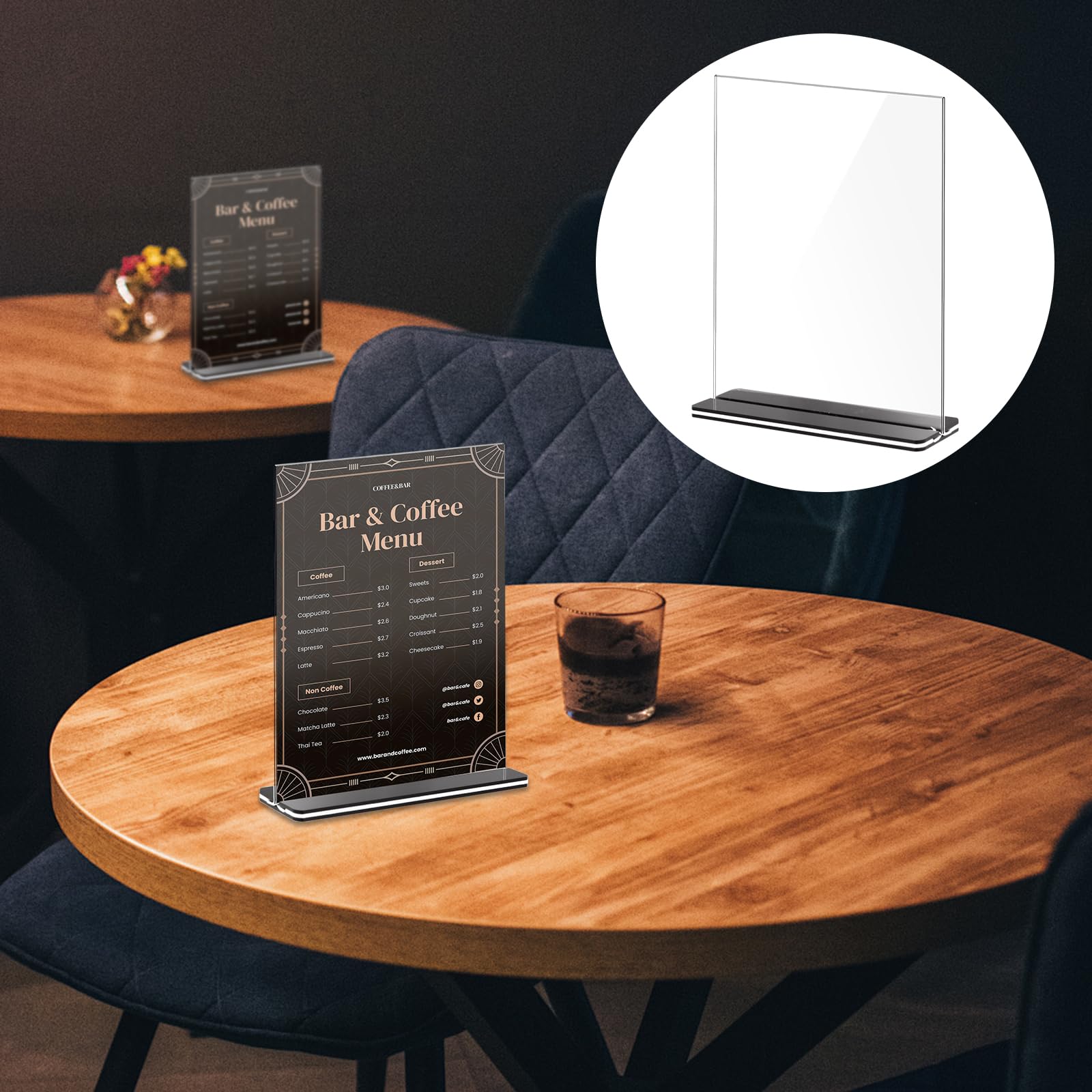 RAKUTE 6 Portamenu Da Tavolo In Acrilico A5 - Espositore Per Menu, Foto E Avvisi Con Base A L - Foto 9