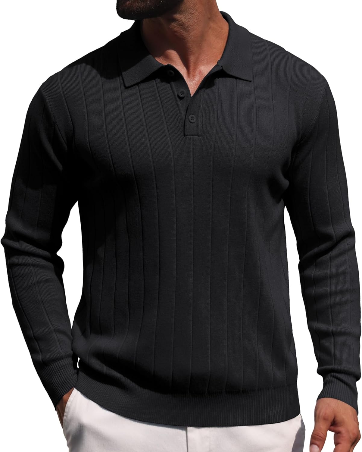 Sailwind Knit Polo Sweater Long Sleeve Casual Pullover Shirts - Image 3