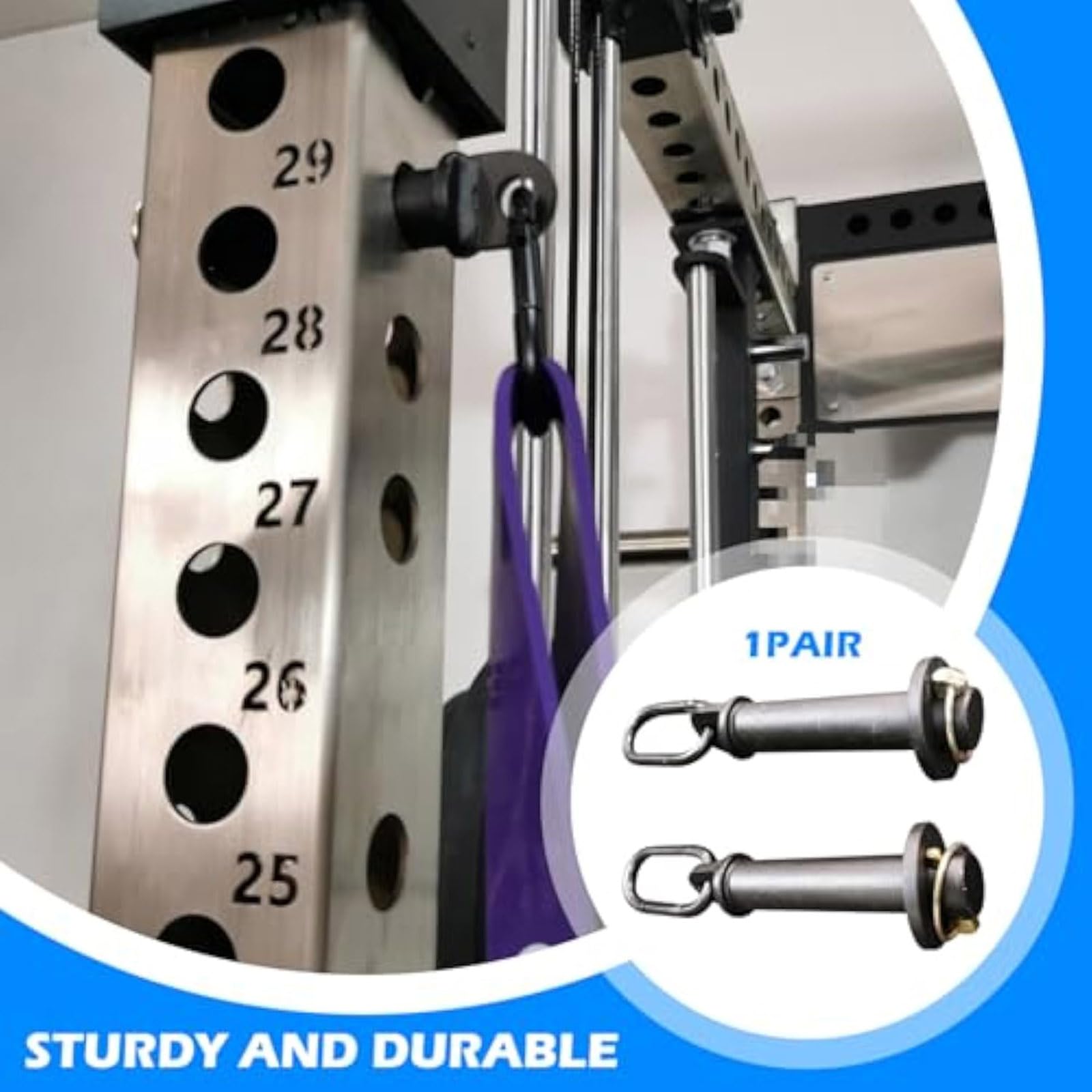 RSBFER Schnell installierbare Squat Rack-Anhänge – Easy Lock 3x3 Power Cage Zubehör mit 1" Loch, Heim-Fitnessgerät für Krafttraining