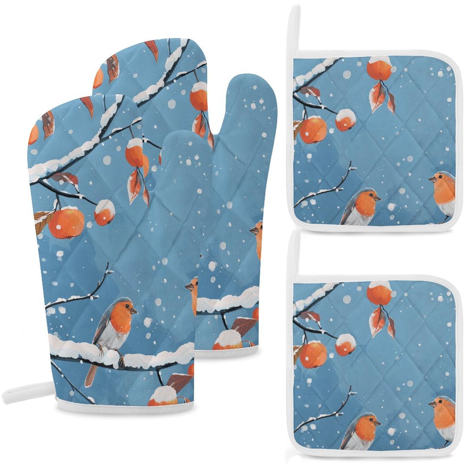 Gants de cuisine résistants à la chaleur lot de 4 maniques antidérapantes pour four