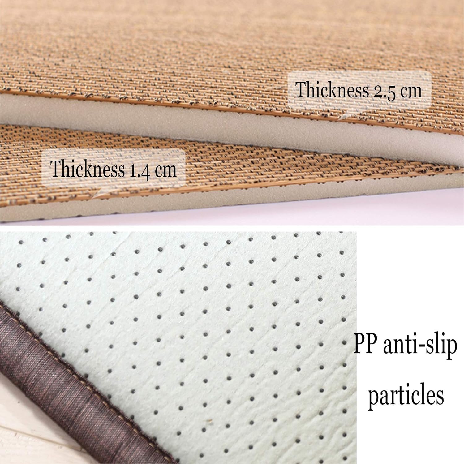 Zruyi Bambus-fußmatten, Teppichunterlage, Rutschfester Teppich, Handgefertigt Im Japanischen Stil, Für Erkerfenster, Wohnzimmer, Bambusmatte, A, 80x120cm