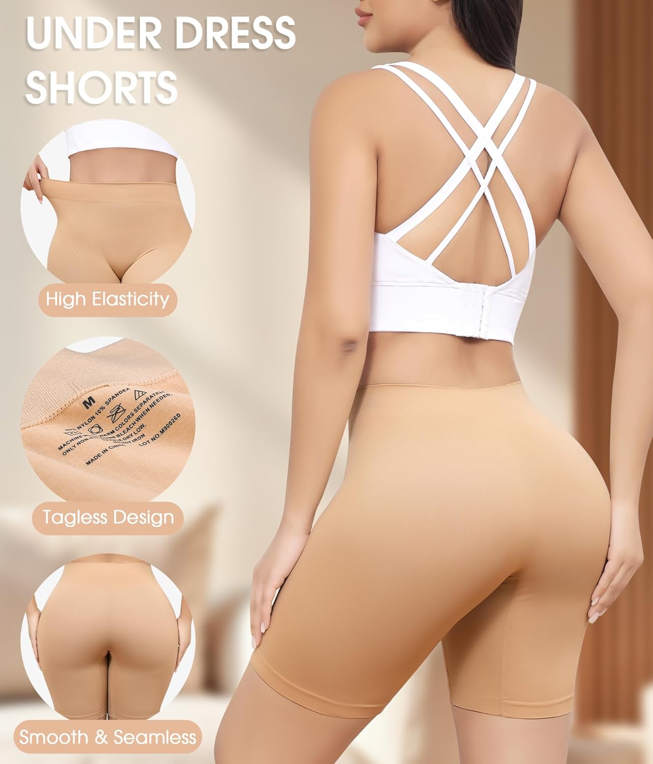 Yeblues Women 3 Pack Seamless Slip Shorts for Under Dress Smooth Boyshorts for Yoga/Bike/Workout Shapewear Shorts - Image 2