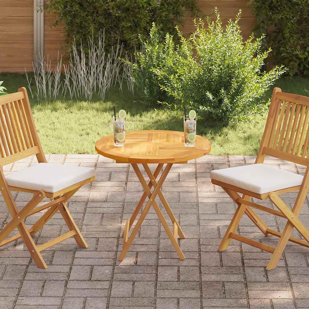 vidaXL Teak Massiv Tischplatte Massivholzplatte Holzplatte Ersatztischplatte Holz Platte für Esstisch Esszimmertisch Rund 2,5cm 70cm