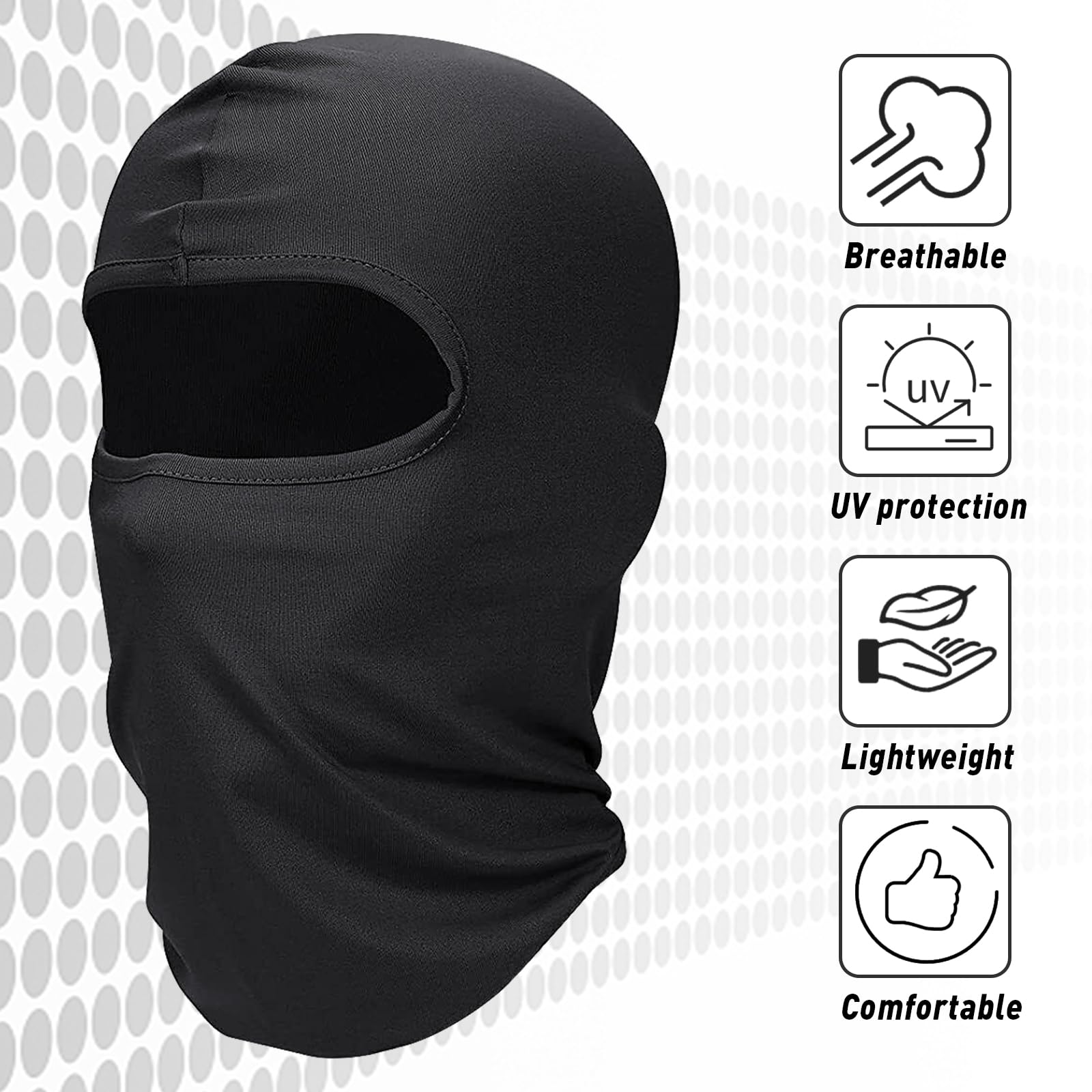 Skimaske für Herren, UV-Schutz, schwarze Skimaske, Shiesty-Maske, Sturmhaube, Gesichtsmaske für Männer und Frauen, Vollgesichtsmaske für Outdoor-Sport, Motorrad, Fahrradhelm, Schwarz, Größe M