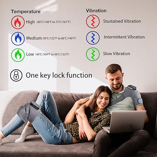 Miniatura 5 de Masajeador de rodilla calentado, masajeador de rodilla 3 en 1 con calor y vibración, almohadillas térmicas de rodilla de masaje eléctrico