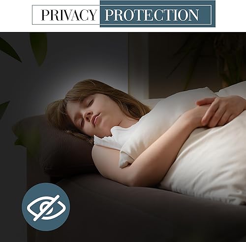 Miniatura 6 de PONY DANCE Cortinas de puerta de luz lateral para puerta delantera, persianas opacas con aislamiento térmico para puerta francesa, privacidad