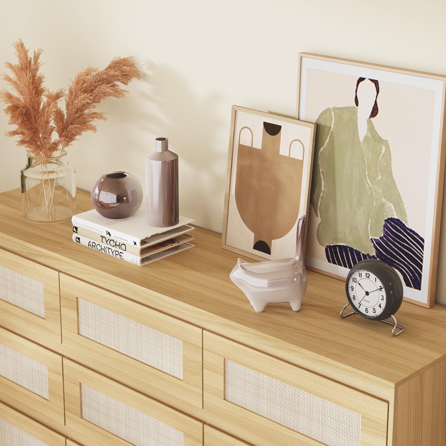 modern rattan dresser Amazon.com: FUFU&GAGA Rattan 9 Drawer Dresser Chest of Drawers, 63 Rattan Dresser, Modern Wood Drawer Chest Storage Organizer, No Handle Design, for Bedroom Living Room Hallway, Natural, 62.9W x 15.7D x 31.9H :