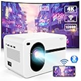 Projector with WiFi and Bluetooth, 18000 Lumen Native 1080P Projector, 500 ANSI Portable Outdoor Projector, Movie Mini Projector-002