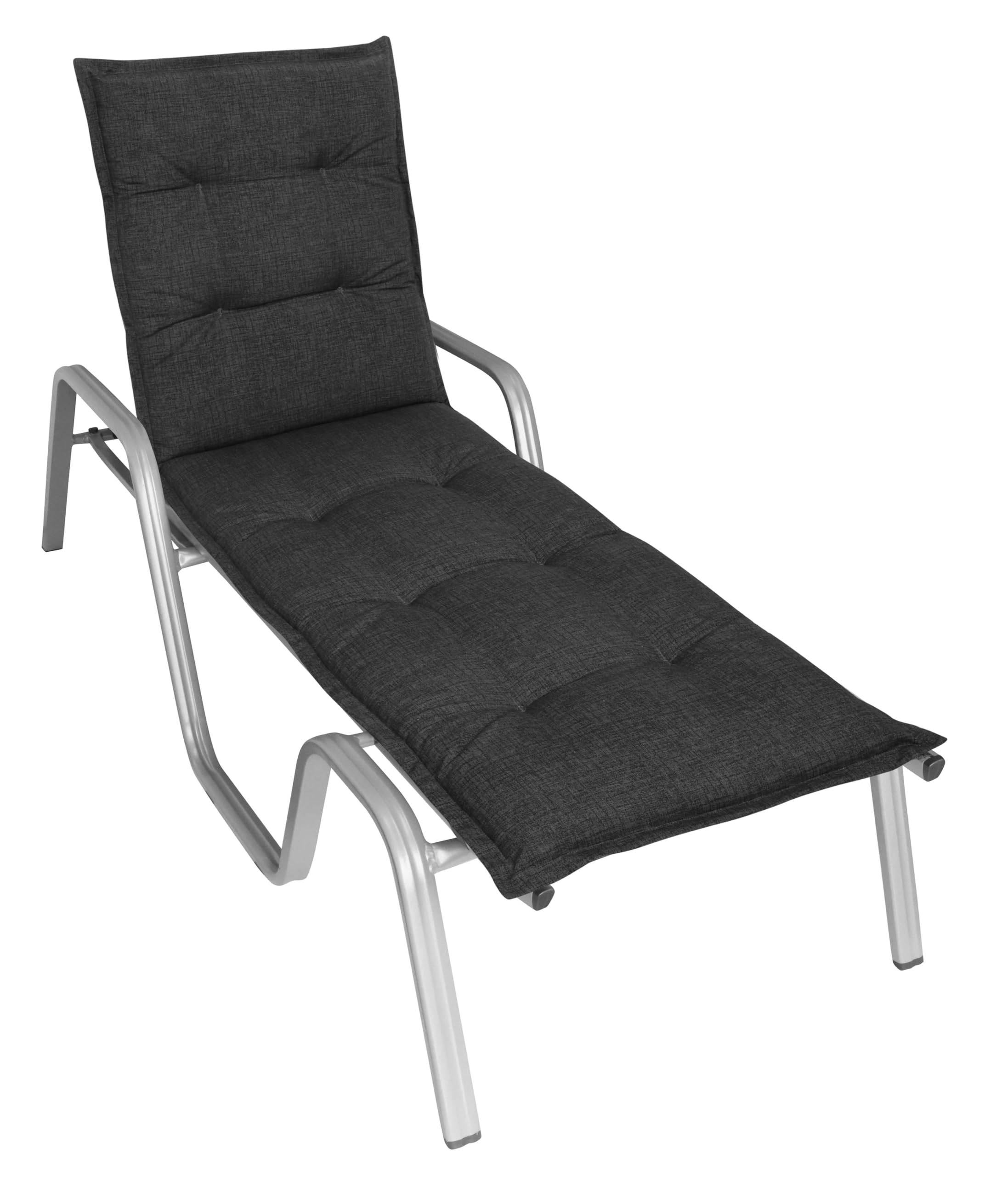 Gardissimo Liegenauflage Premium Anthrazit, 195 x 60 x 8 cm | Baumwollmischgewebe, Schaumfüllung, Eckbänder & Einstellband, Made in EU