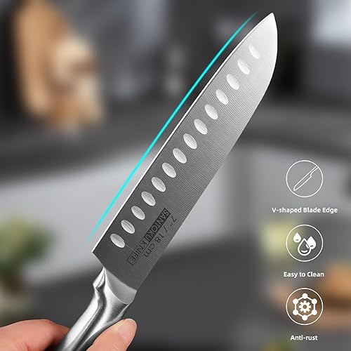 Miniatura 3 de KOFERY Juego de cuchillos de cocina de 5 piezas, cuchillas afiladas de acero inoxidable con mango ergonómico integrado, fácil de limpiar e ideal