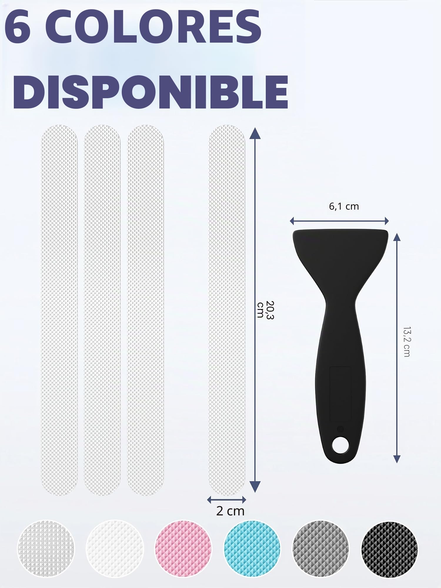 Secopad Calcomanías de Seguridad Antideslizantes para la Ducha con raspador (Transparente)