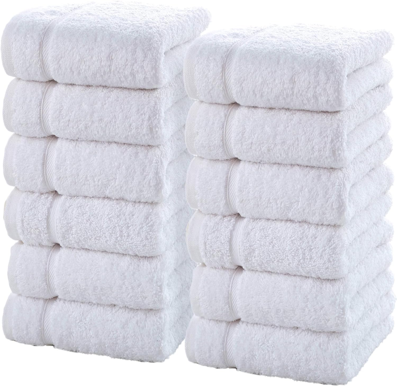 Textilesy Men's White 12X Face Cloth Towels (30 X 30 Cm) 100% Egyptian Cotton Flannel Washcloth Set 600Gsm Highly Absorbent Gym Spa Fingertip Towels (White), Ft-12