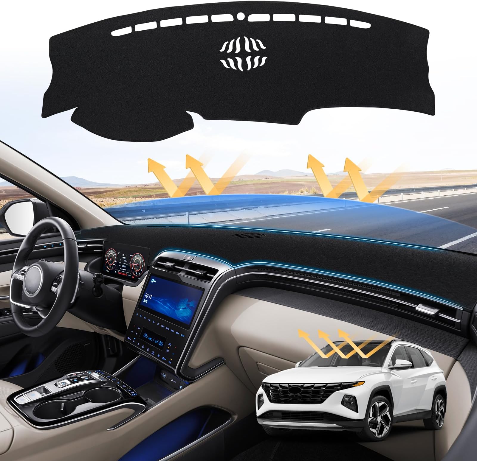 Amazon.com: Sunsdrew Dash Cover for 2022-2025 Hyundai Tucson Dashboard ...