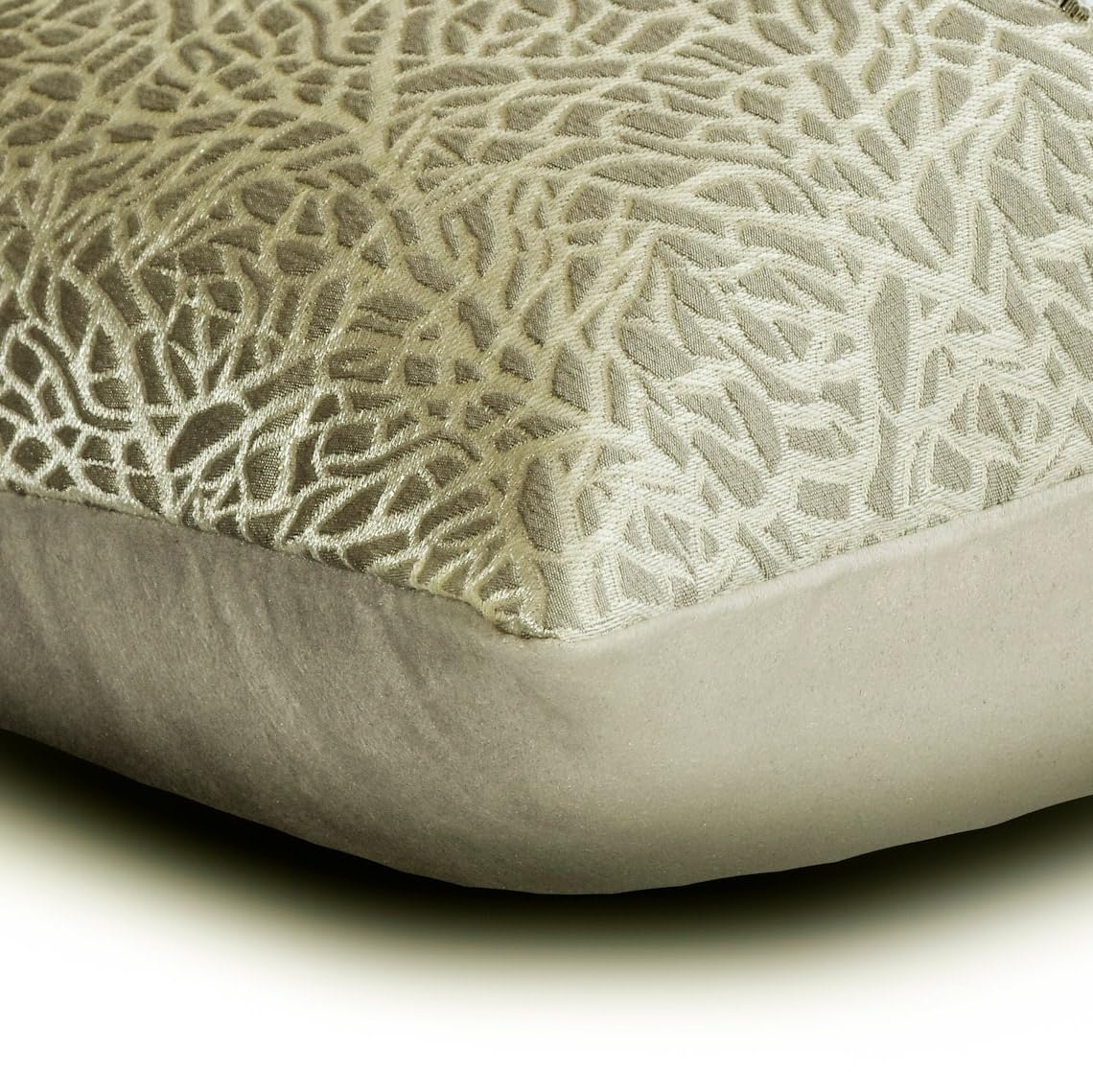 Funda De Cojín Decorativa HomeCentric - 40x40 Cm, Tejido Jacquard Azul Verdoso, Efecto Moiré, Hecha A Mano, Cremallera Oculta