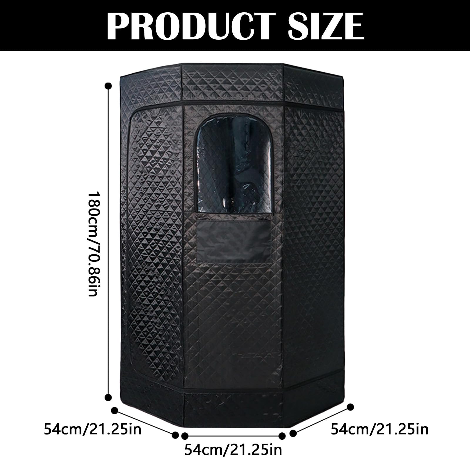 Tente Sauna 1200W Générateur Vapeur Cabine Sauna Portable 9 Niveaux Température 180cm