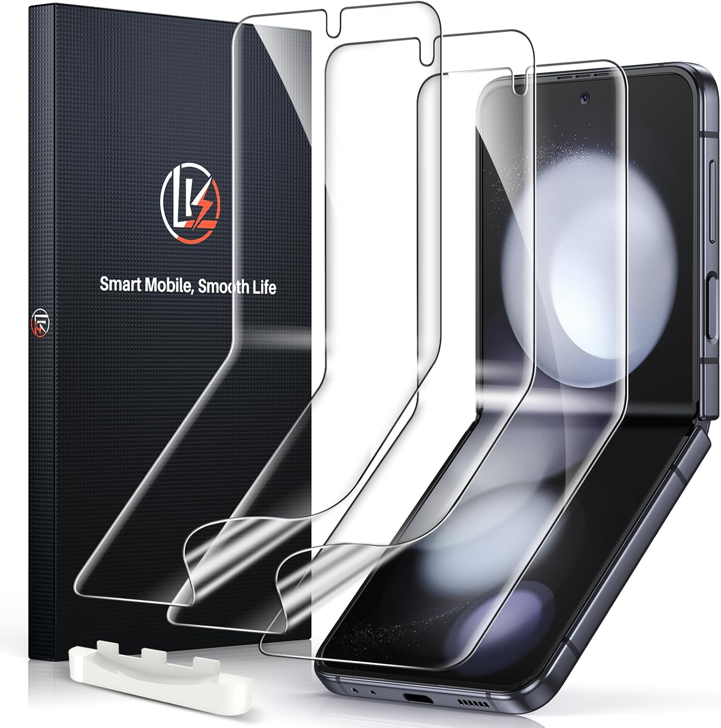LK 3 Pack for Samsung Galaxy Z Flip 5 Screen Protector, Touch Sensitive, Full Coverage Case Friendly, Premium Quality Soft TPU (Not Glass) HD Clarity Screen Protector for Galaxy Z Flip 5 LK 3 Pack for Samsung Galaxy Z Flip 5 Screen Protector, Touch Sensitive, Full Coverage Case Friendly, Premium Quality Soft TPU (Not Glass) HD Clarity Screen Protector for Galaxy Z Flip 5