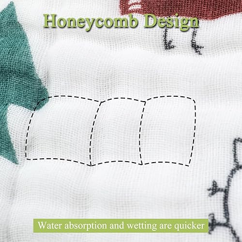 Miniatura 4 de Toalla de baño suave y absorbente para bebé, manta de muselina para niño o niña, toalla de baño de muselina de 43 x 43 pulgadas (dinosaurio)