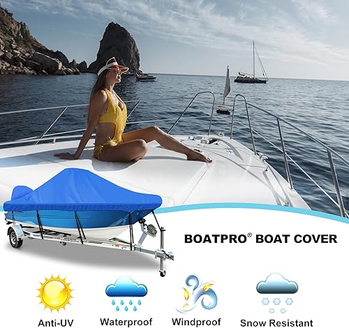 Miniatura 8 de Cubierta impermeable para consola central de barco de 20 a 22 pies, lona de poliéster de grado marino 900D resistente de 20 pies 21 pies y 22 pies,