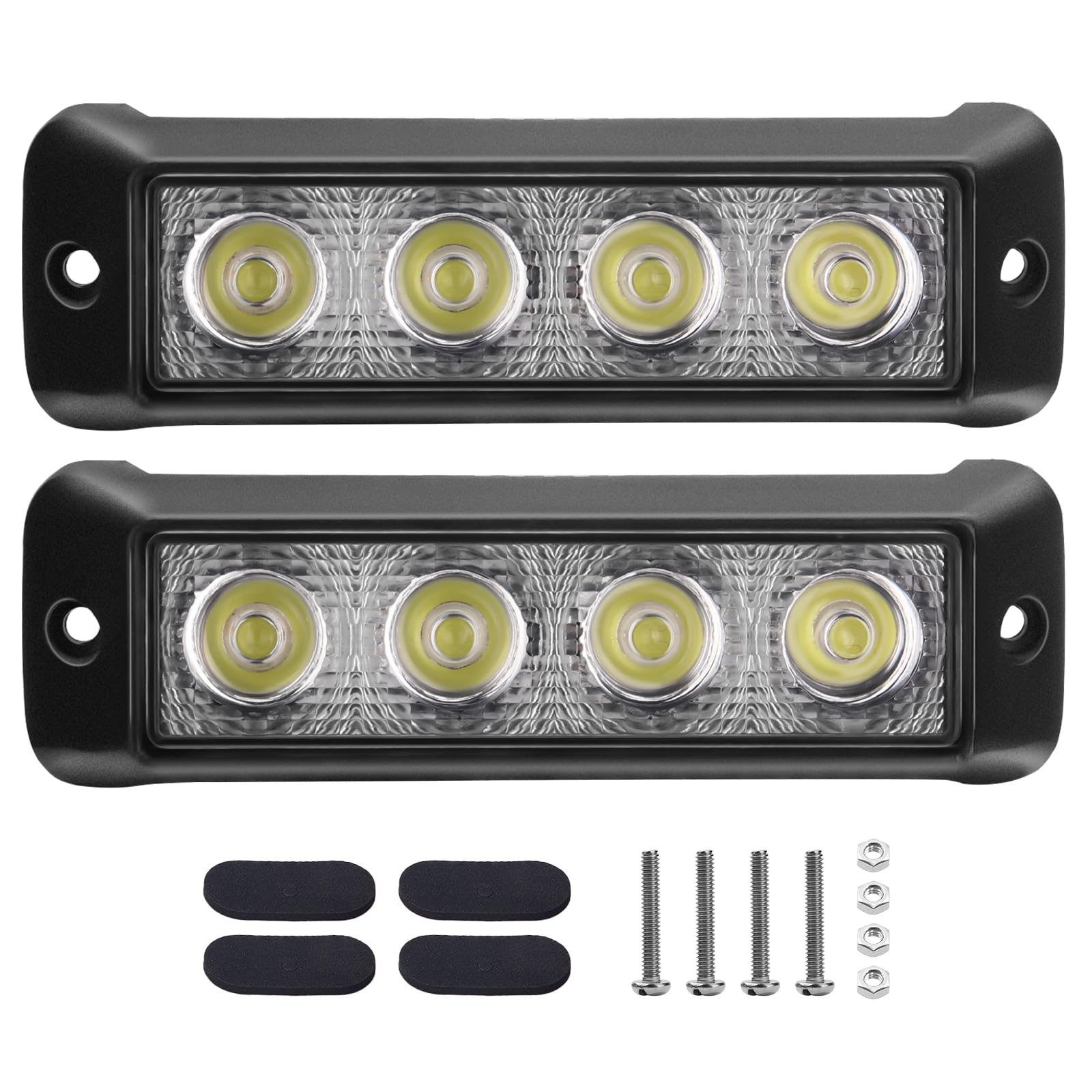Chelhead 2 Stück 14cm weiße LED-Lichtleiste, schmal, 12 W, Einbau-Fahrlicht, 6000 K, superhell, kompatibel mit 12 V/24 V Geländewagen, SUV, ATV, Allradantrieb, Auto, LKW, Golfwagen