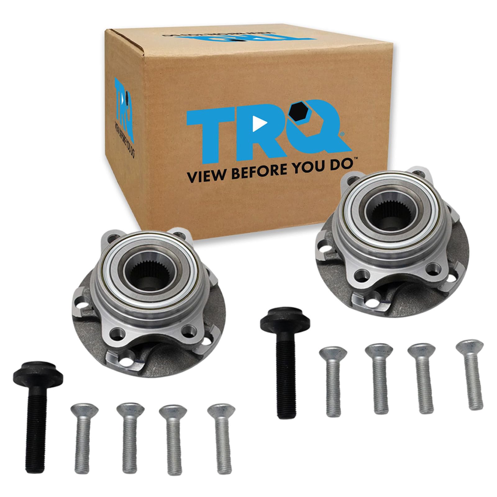 TRQ Front Left and Right Wheel Bearing and Hub Assembly Set 2 Piece