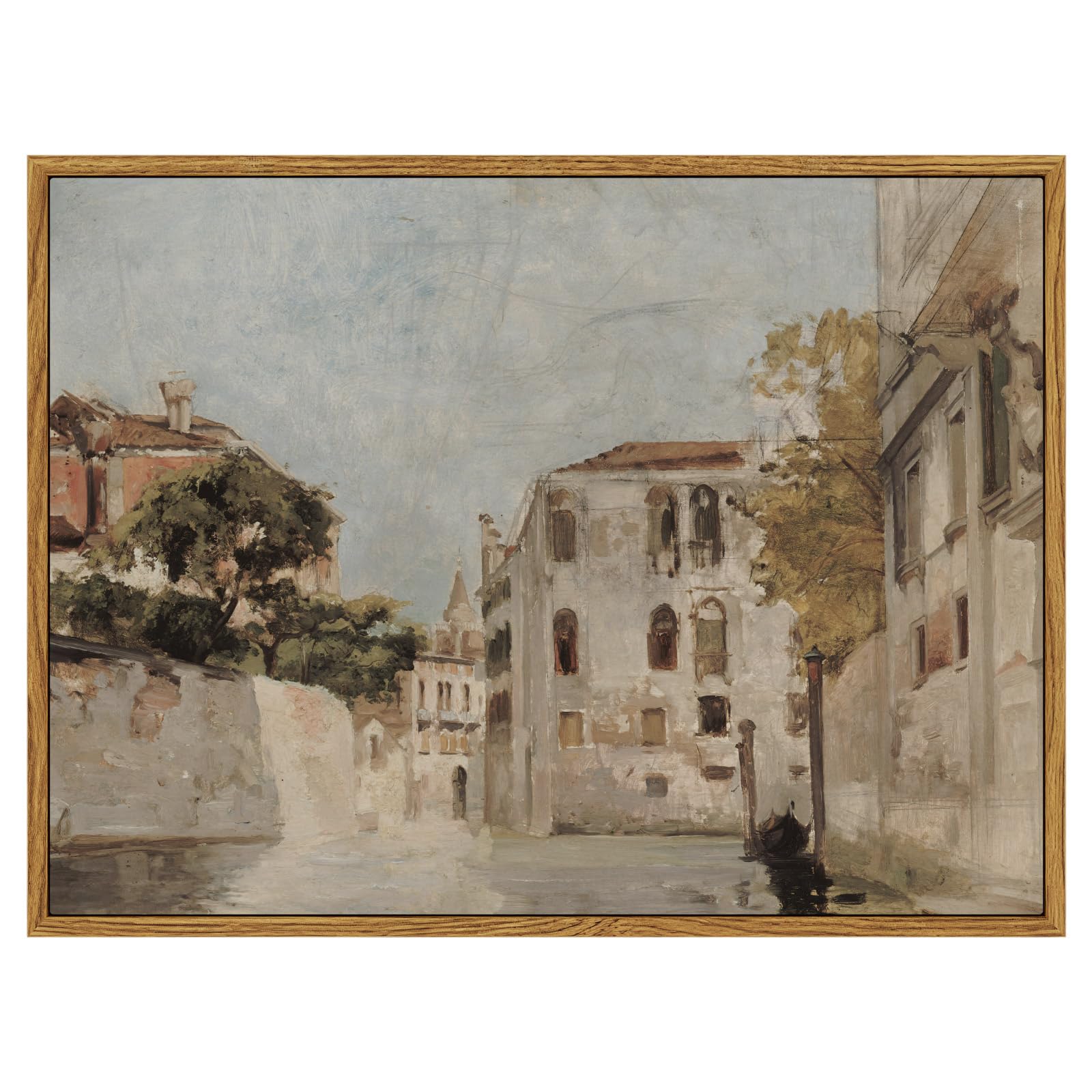 InSimSea Framed Wall Art for Living Room Classical Cityscape Artwork Wall Decorations View of Venice Canvas Prints Bathroom Pictures Farmhouse Office
