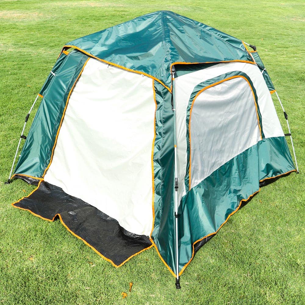 Raintree Camping Tent 5 Person Pop Up Cabin Tent, Full-Automatic Waterproof Tent with Porch, Waterproof Windproof Ultraviolet-proof Cabin Tent for Camping Hiking Mountaineering