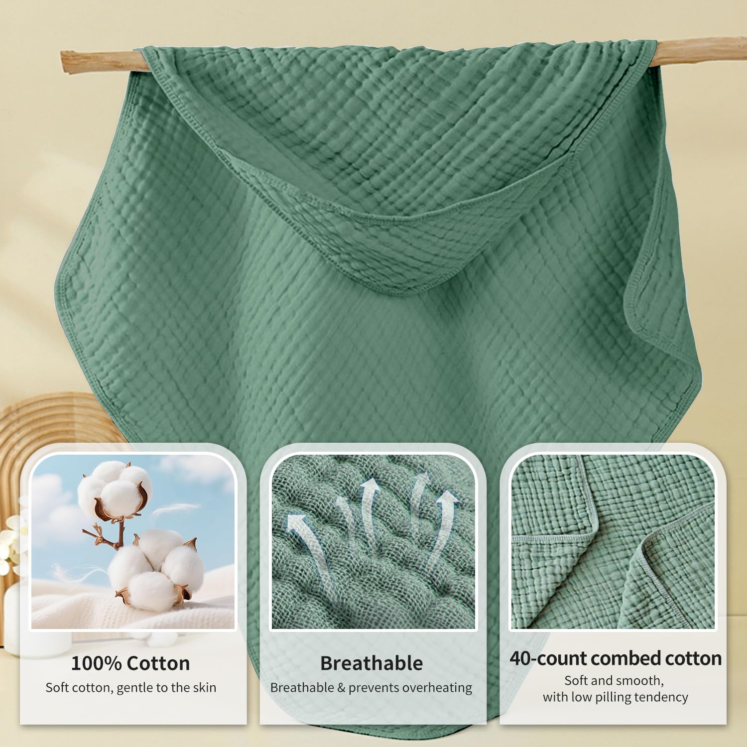 Confezione da due Accappatoio Neonato, 90x90cm Cappuccio Per Bambini,Cappuccio per Neonato 100% Cotone Asciugamano,Asciugamano Morbido e Super Assorbente per Neonati e Bambini 0-3 Anni