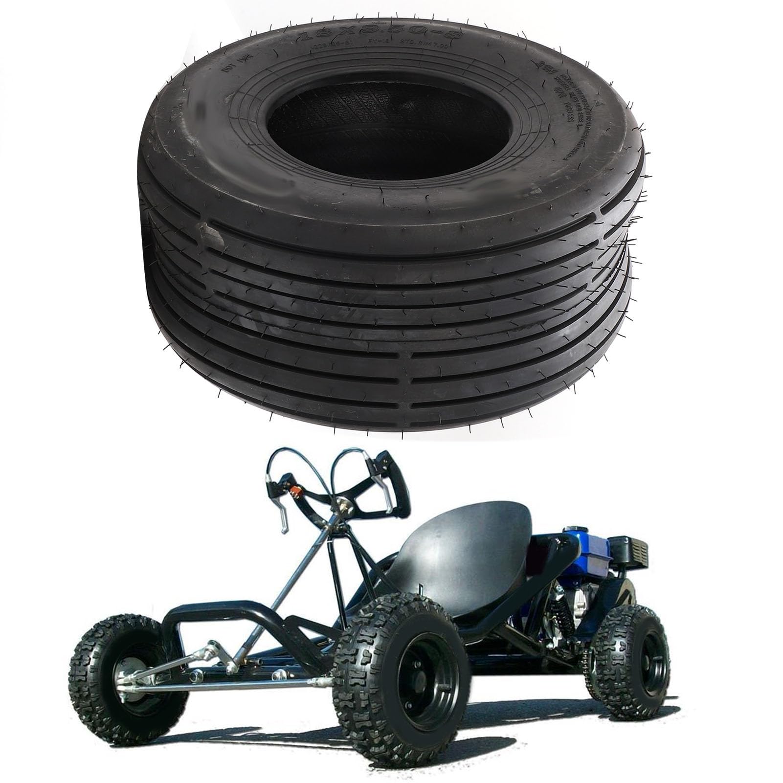 Yctze 18X9,50 8 Reifen ATV UTV Reifen 6PR Pannensicheres, Robustes Gummiprofil für Verbesserten Grip mit Einzigartigem Profildesign für ATV UTV Go Kart Cart