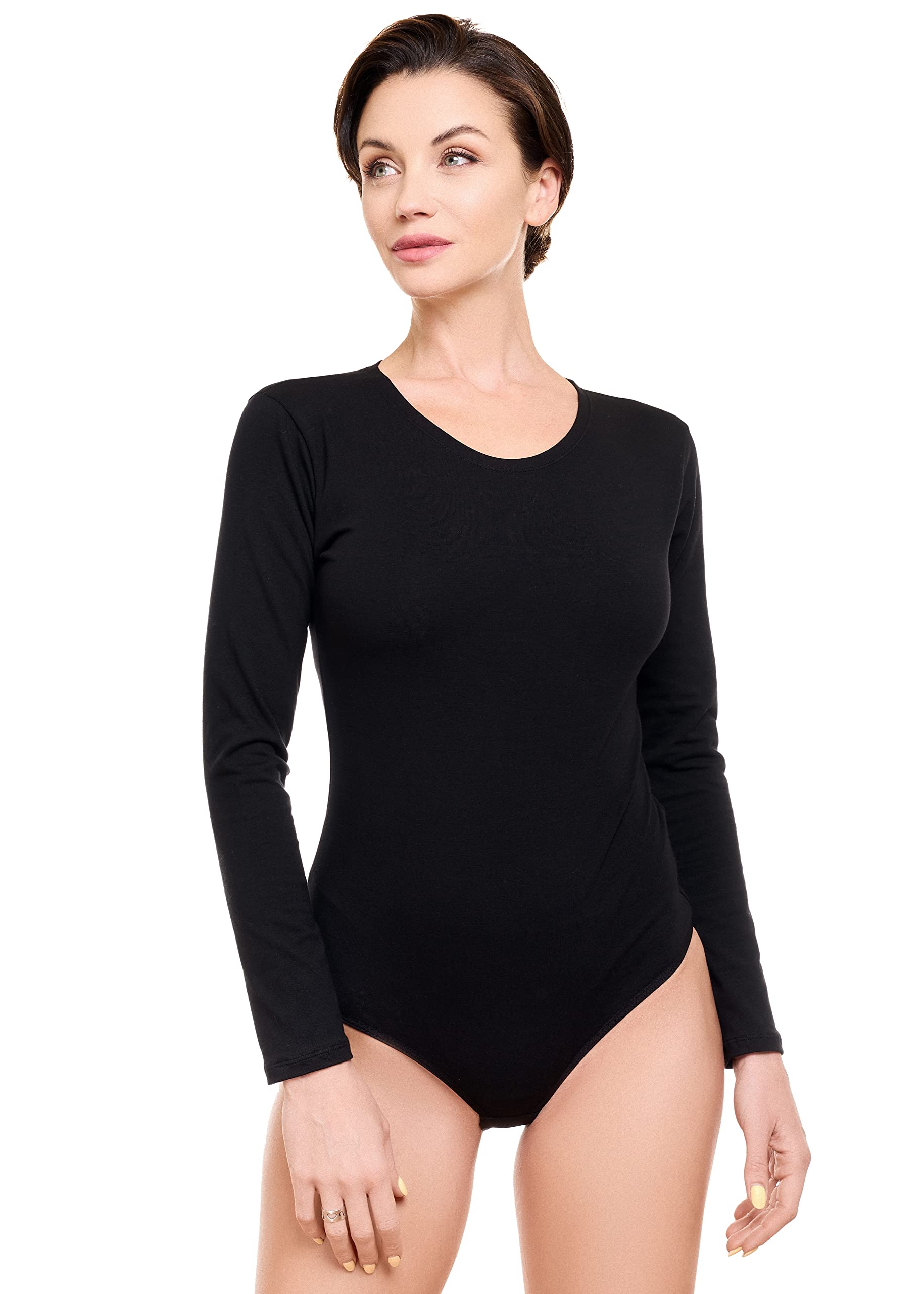Evoni Body da donna a maniche, nero, M