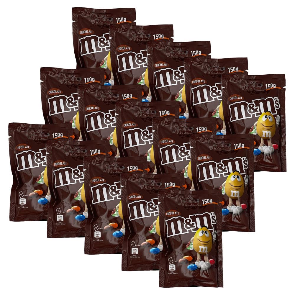 M&M's Chocolate Schokolinsen, 15x 150g Beutel, Milchschokolade mit Bunter Zuckerhülle