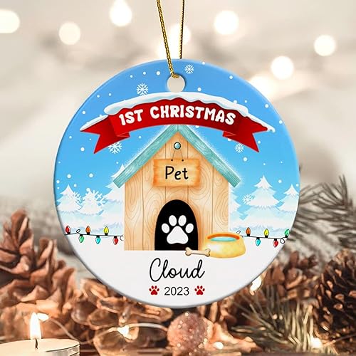 Vista 37 de Adorno de cerámica personalizado para la segunda Navidad del bebé, vaca lechera Feliz Navidad 2025, regalo personalizado para los amantes