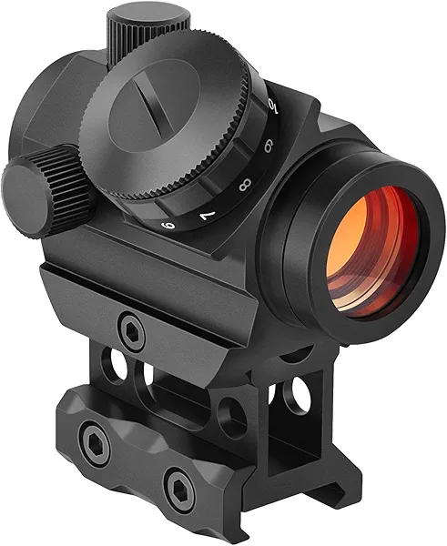 MidTen 2MOA Red Dot Sight, 1x25mm Reflex Sight Waterproof & Shockproof & Fog-Proof Red Dot Scope with 1 inch Riser Mount, Black