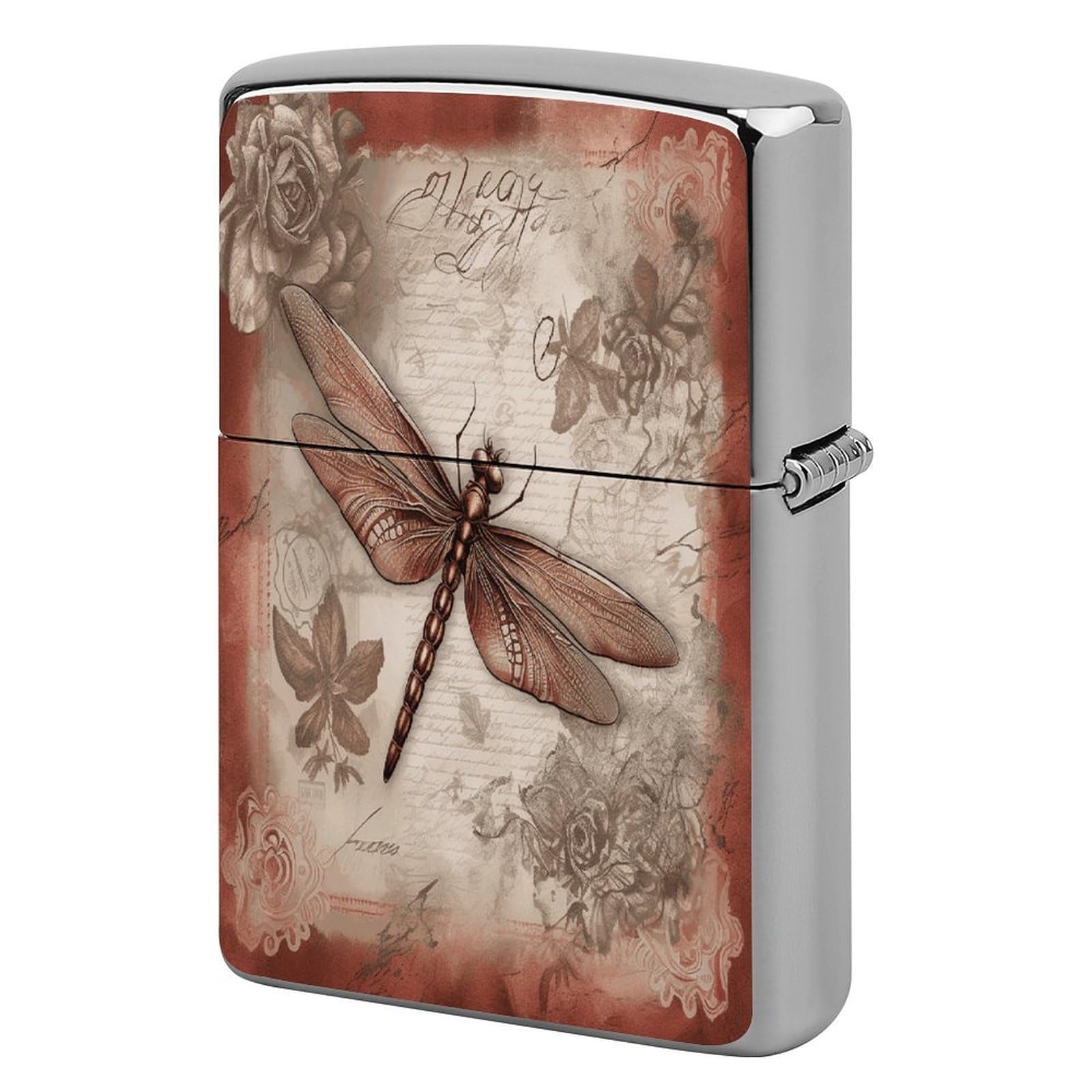 Fodpand Style Dragonfly Bee2 Metal Lighter Case Cover Lighter Sleeve