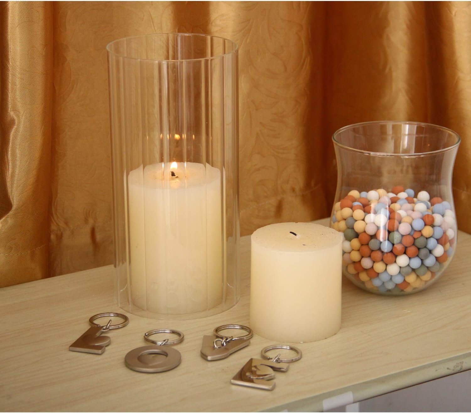 GoLucky Textured Stripe Clear Glass Shade Straight Cylinder Lamp Shade, Glass Candle Shade Replacement, Accessory Glass Fixture Replacement (OD2.75'' x H8'')