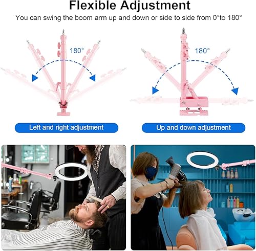 Miniatura 3 de Selens Anillo de luz de montaje de pared 39.37 pulgadas con brazo giratorio de 180 para salones de belleza, peluquería, tatuaje, transmisión en