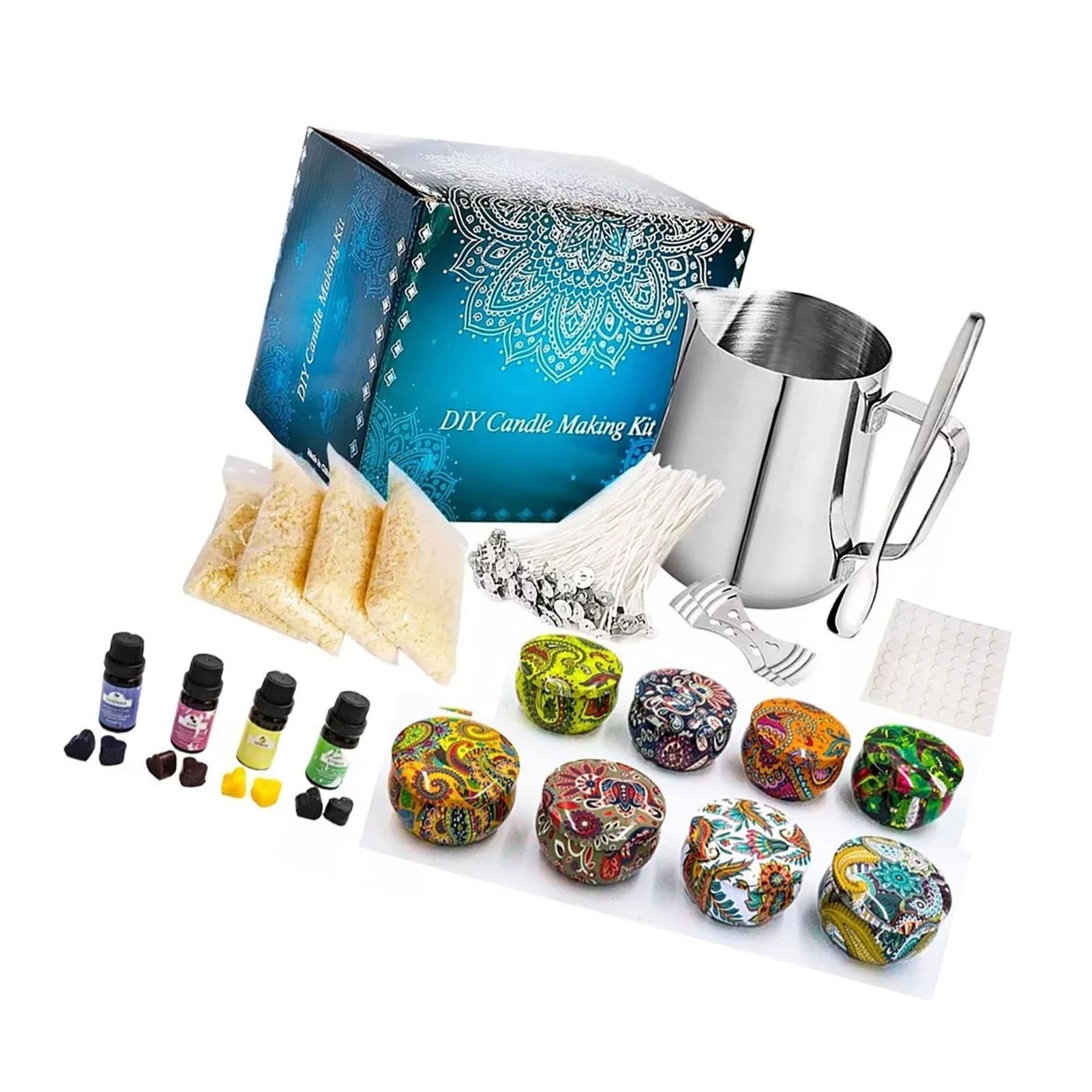 Ycauty Kit de fabricación de velas de cera de abeja perfumada con aceites esenciales para adultos y adolescentes, juego de velas de bricolaje para decoración del hogar y regalos