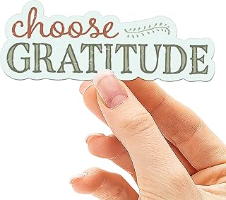 Choose Gratitude Sticker for Hydroflask - Cute Thanksgiving Decal for Laptop - Mental Health Gratitude Gift for Women