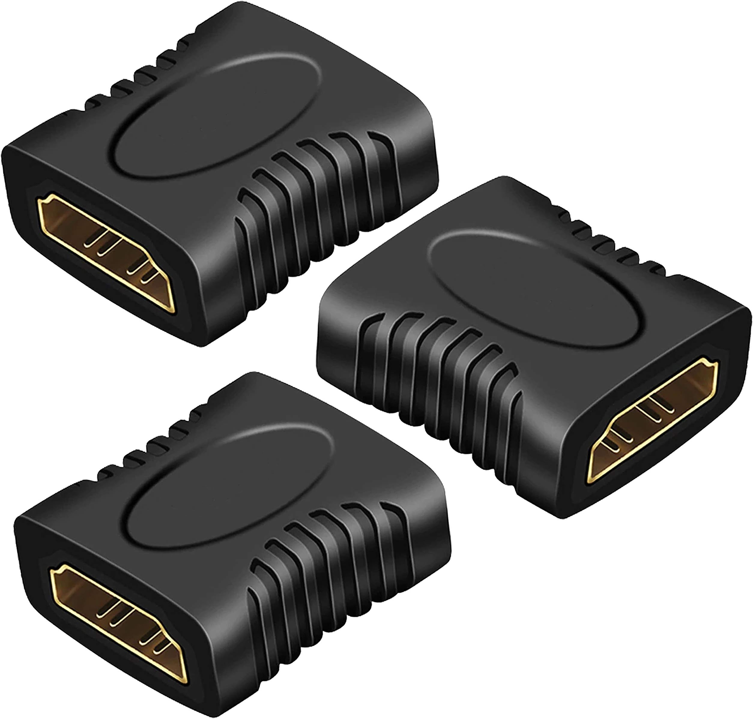 Storite 3 Pk HDMI Extender Female to Female Jointer Coupler Adapter Extender for HDTV, Computer, PS 4/3, Monitor,Laptop, Projector, DVD Player, PC,Roku Stick - Black