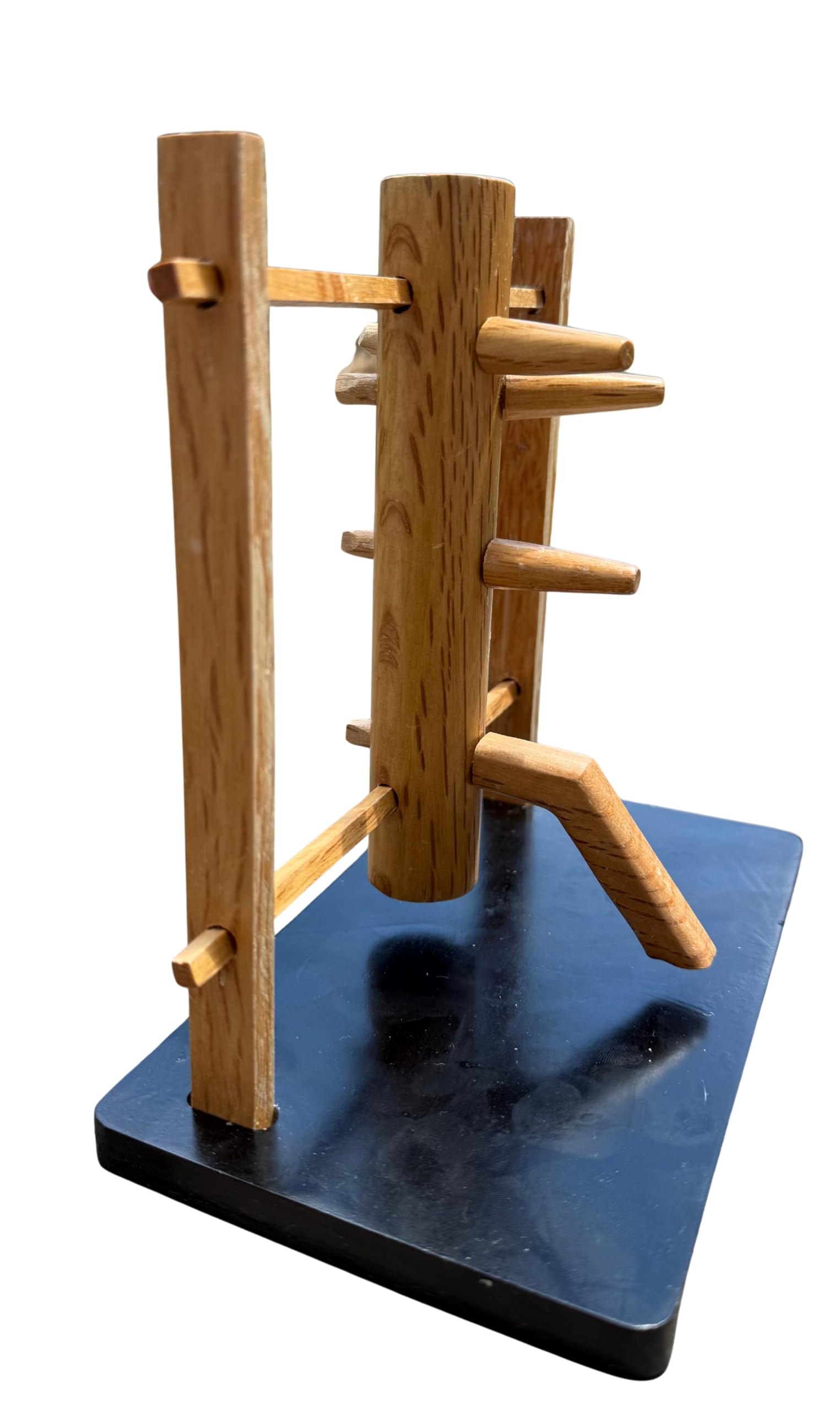 Mini manichino di legno Wing Chun, Mook Jong Tradizionale, Base Nera, Modello Decorativo