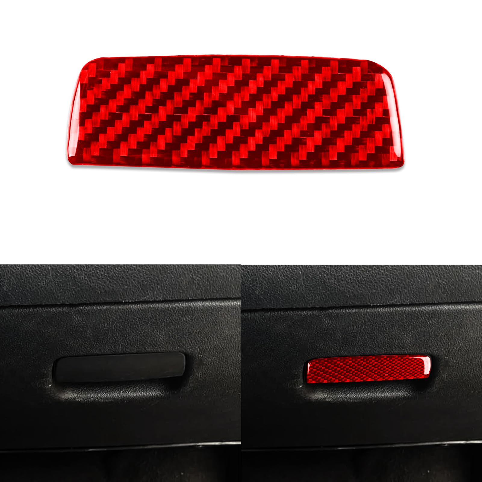 UOADA Car Glove Box Switch Cover Trim Co-Pilot Storage Box Handle Decal Sticker Compatible with Chevrolet Impala 2006 2007 2008 2009 2010 2011 2012 2013 Real Carbon Fiber Interior Accessories