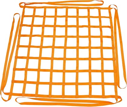 Safety Lifting Net Straps, Flat Nylon Sling Hoisting Net, Loading and Unloading Heavy Objects 10cm Square Mesh Tear Resistance for Construction Rigging Moving Towing Hoisting Work Gear 1 * 1m