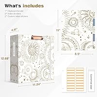 Vista 125 de Ospelelf Mini 3 Ring Binder, 2 Inch, Cute Pink Marble Binder for 5.5" x 8.5" with 5 Tab Dividers, File Folder Labels and Low Profile Clipboards