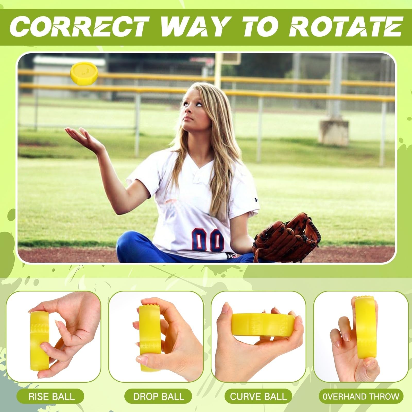 Hollowfly Softball Spinner Fastpitch - Attrezzo da allenamento per lanciatore, 30,5 cm, aiuto per la pratica sportiva per i migliori programmi universitari (1)