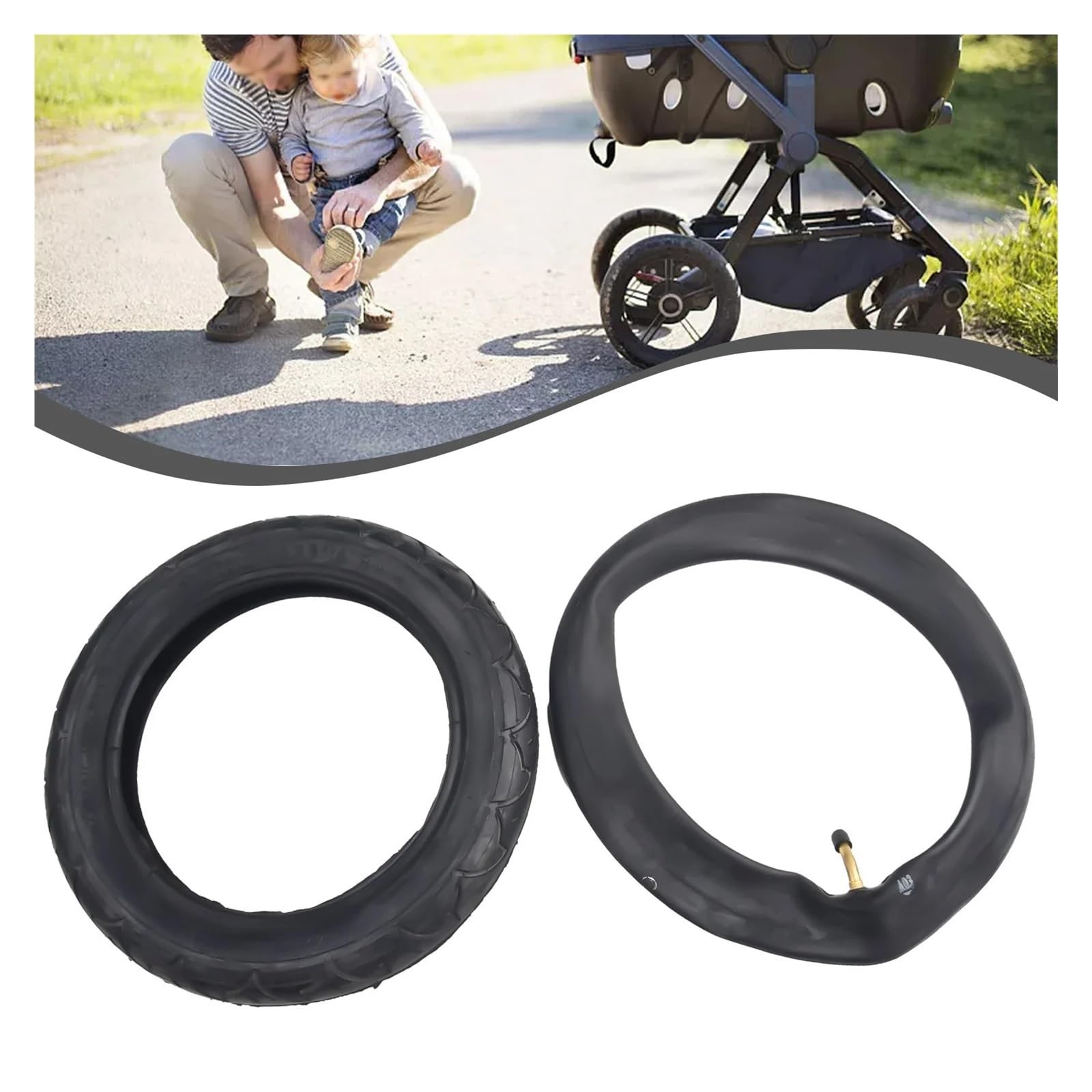 Il Set di Pneumatici e Camera d'Aria for impieghi gravosi 12 12x2 14 garantisce Prestazioni affidabili compatibili con Il motorino carriola for Carrozzina(Inner Tube Tyre)