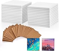 COYMOS 24 Pack 4x4 Inch Blank Unglazed Ceramic Tiles for Crafts - DIY Coasters with Cork Backing Pads for Painting, Alcohol Ink, Acrylic Pouring